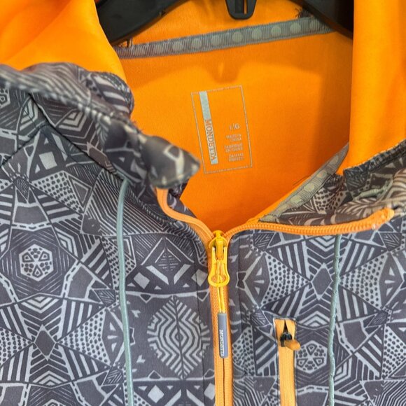 Mondetta Grand Prix Mondial Men's Hooded Jacket Gray Orange L Tribal Pattern - Picture 3 of 10